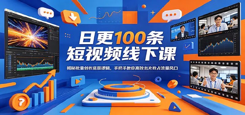 📌 #奇技淫巧 ✍️ 《日更100条短视频线下课 揭秘批量创作底层逻辑 手把手教你高效出片抢占流量风口》📖 项目介绍：聚焦短视频批量创作核心需求，拒绝空泛理论，全程现场实操教学