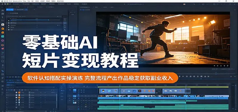 📌 #短视频  | 活动线报 · 返佣平台✍️ 《零基础AI短片变现教程 软件认知搭配实操演练 完整流程产出作品稳定获取副业收入》📖 项目介绍：普通人也能靠 AI 视频创作赚取副业收益，零基础无需专业功底即可入门学习