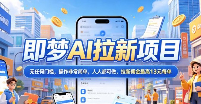 📌 #奇技淫巧  | 活动线报 · 返佣平台✍️ 《2026年即梦AI拉新项目最新玩法，无任何门槛，操作非常简单》📖 项目介绍：「即梦AI」，抖音5个有效粉丝就能参与，拉新佣金最高13元/单，单条视频最高可賺2W！另外参与出镜玩法回填即可享现金奖励,发布视频完成回填,审核通过即可获得1元/条奖励