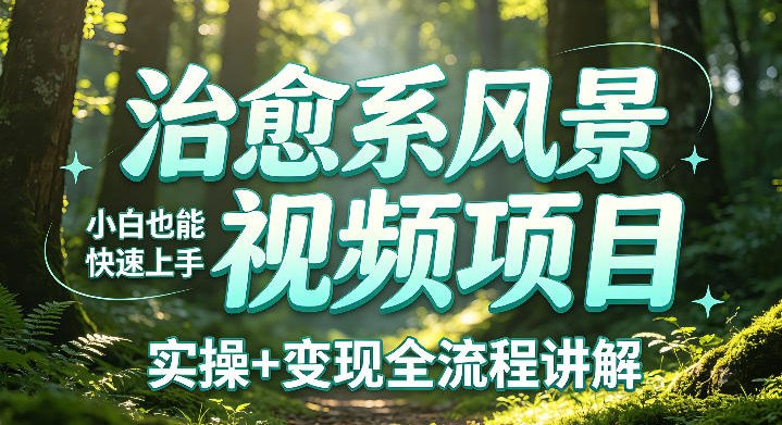 📌 #短视频 ✍️ 《治愈系风景视频项目拆解 小白也能快速上手 实操+变现全流程讲解》📖 项目介绍：小白零门槛快速上手，不用拍摄露脸，手机剪映即可制作