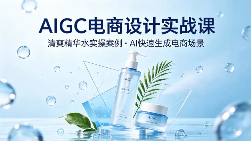 📌 #电商  | 活动线报 · 返佣平台✍️ 《AIGC电商设计实战课 以清爽精华水为实操案例 教你用AI快速生成电商场景》📖 项目介绍：专属AIGC电商设计课，以清爽精华水为实操案例，深度拆解C4D建模全流程，结合OC渲染与即梦工具，教你快速生成电商场景，赋能设计效率提升，助力打造高质量电商视觉作品