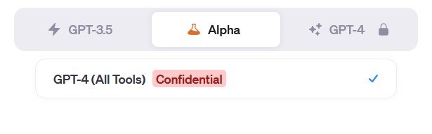 ChatGPT官方随机给用户启用：Alpha  GPT-4(All Tools) 注册：